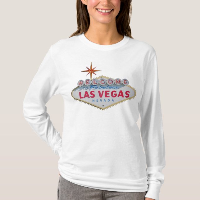 Välkommen till Fabulous Las Vegas Långärmad Tee (Framsida)