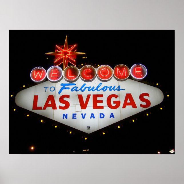 Välkommen till Fabulous Las Vegas Neon Poster Skri (Framsidan)
