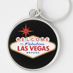 Välkommen till Fabulous Las Vegas, Nevada Rund Silverfärgad Nyckelring