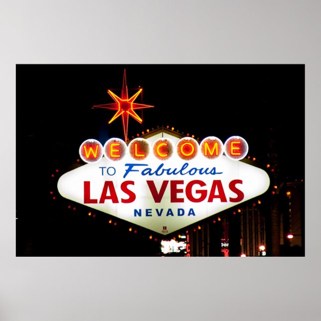 Välkommen till Fabulous Las Vegas Nevada SIgn Nigh Poster (Framsidan)