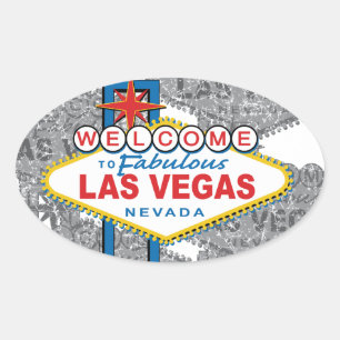 Välkommen till Fabulous Las Vegas Ovalt Klistermärke
