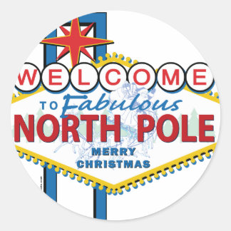 Välkommen till Fabulous North Pole Runt Klistermärke