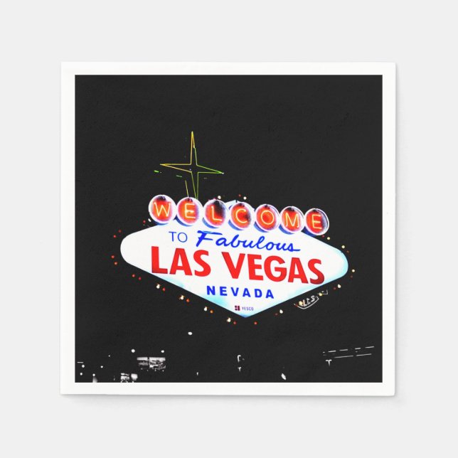 Välkommen till Fabuous Las Vegas Nevada Sin City Pappersservett (Framsidan)