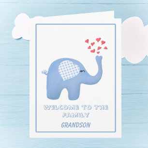 Välkommen till familjen lillebarn elefant kort