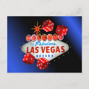 Välkommen till fantastiska Las Vegas Blue Glow vyk Vykort
