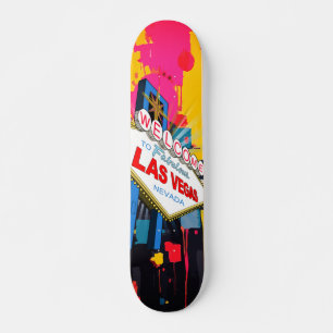 Välkommen till fantastiska Las Vegas Nevada skylt Mini Skateboard Bräda 18,5 Cm