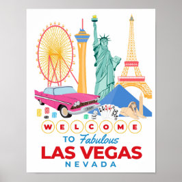 Välkommen till fantastiska Las Vegas-plakat Poster