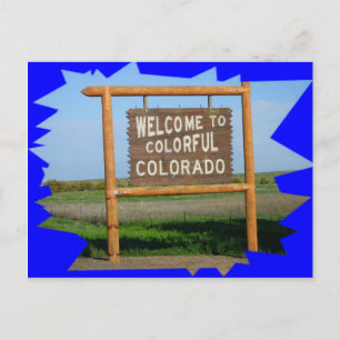 Välkommen till färgat Colorado POST-kort Vykort