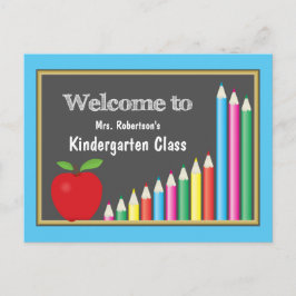 Välkommen till Färgpennor i skolan Kindergarten Vykort