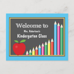 Välkommen till Färgpennor i skolan Kindergarten Vykort