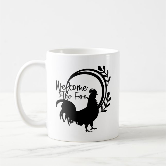 Välkommen till Farm Rooster kaffemuggen Kaffemugg (Vänster)