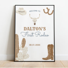 Välkommen till First Rodeo CowboyFödelsedagsfest P Poster