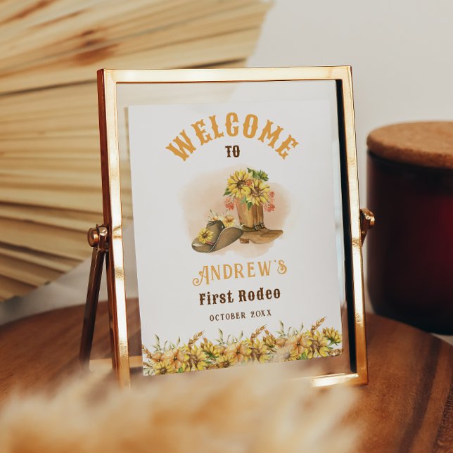 Välkommen till First Rodeo CowboyFödelsedagsfest P Poster (Skapare uppladdad)