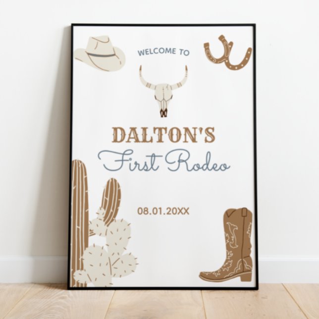 Välkommen till First Rodeo CowboyFödelsedagsfest P Poster (Skapare uppladdad)