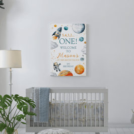 Välkommen till First Space Äventyr Boy Birthday Poster