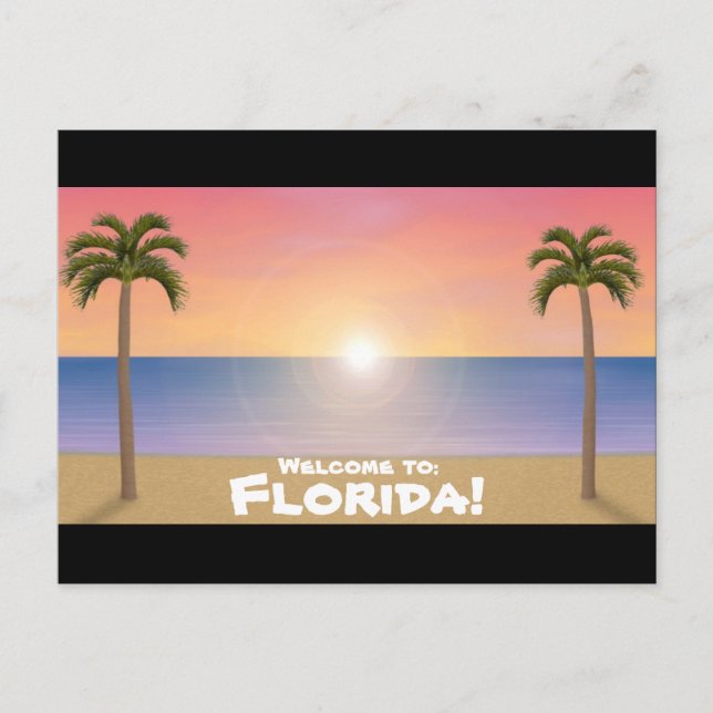 Välkommen till Florida: Beach Scene-vykort Vykort (Framsida)