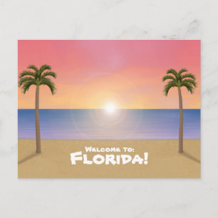 Välkommen till Florida: Beach Scene-vykort Vykort