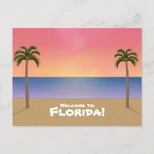 Välkommen till Florida: Beach Scene-vykort Vykort