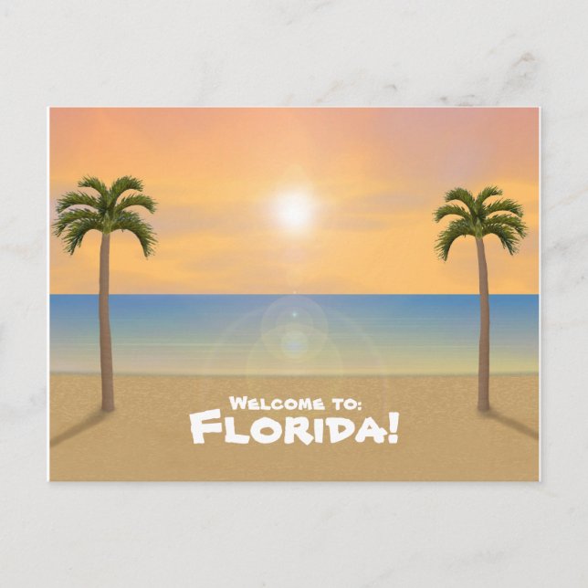 Välkommen till Florida: Beach Scene-vykort Vykort (Framsida)