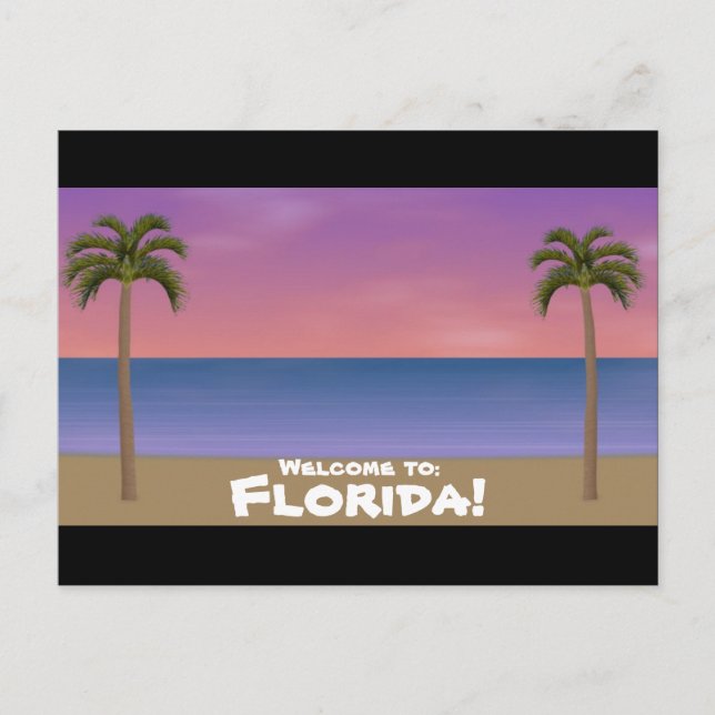Välkommen till Florida: Beach Scene-vykort Vykort (Framsida)