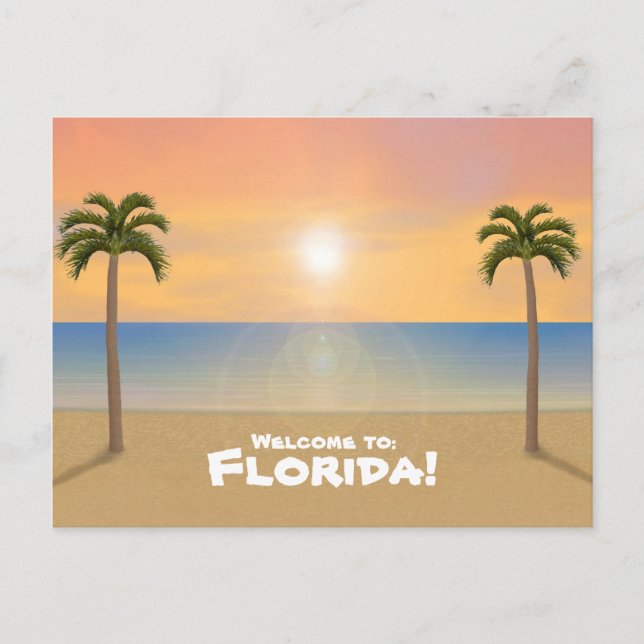 Välkommen till Florida: Beach Scene-vykort Vykort (Framsida)