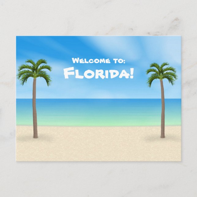 Välkommen till Florida: Beach Scene-vykort Vykort (Framsida)