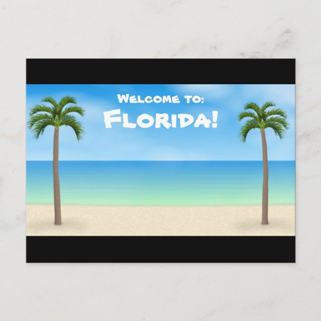 Välkommen till Florida: Beach Scene-vykort Vykort (Framsida)