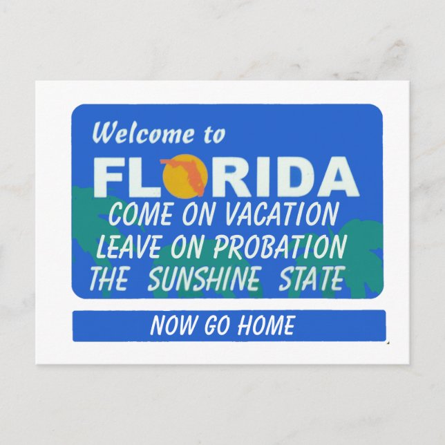 Välkommen till Florida på semester på villkorlig d Vykort (Framsida)