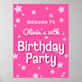 Välkommen till Födelsedagsfest för Rosa av Retro S Poster