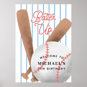 Välkommen till Födelsedagsfesten Batter upp basket Poster