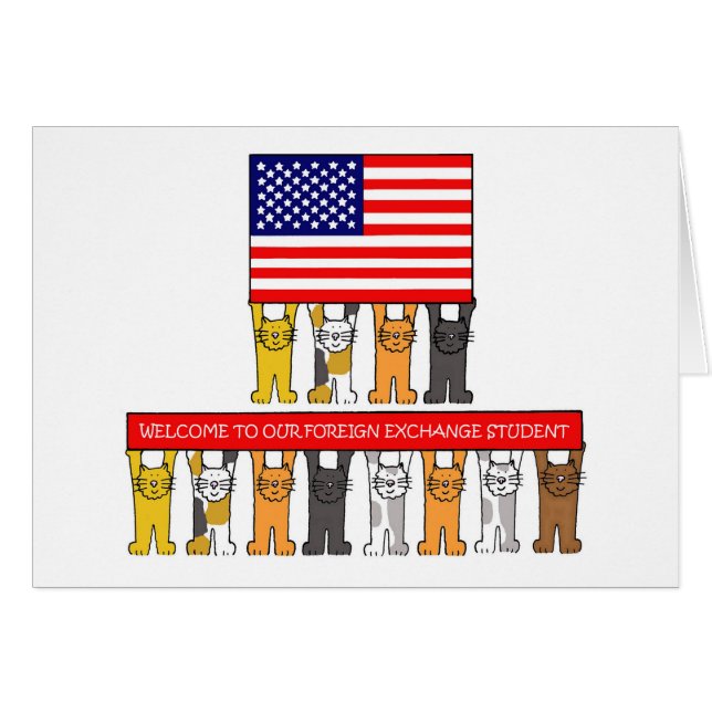 Välkommen till Foreign Exchange Student i USA Hälsningskort (Framsidan Horizontal)