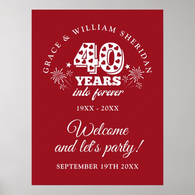 Välkommen till Forever Ruby 40-årsjubileum Poster (Framsidan)