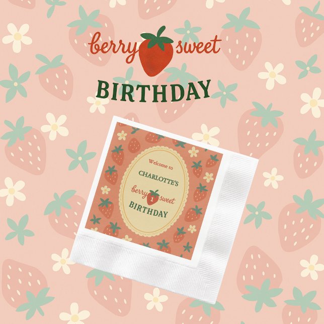 Välkommen till första födelsedag med bären pappersservett (Skapare uppladdad)