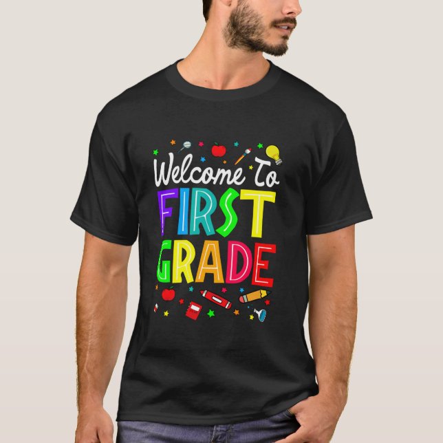 Välkommen till första Klass Back to school-läraren T Shirt (Framsida)