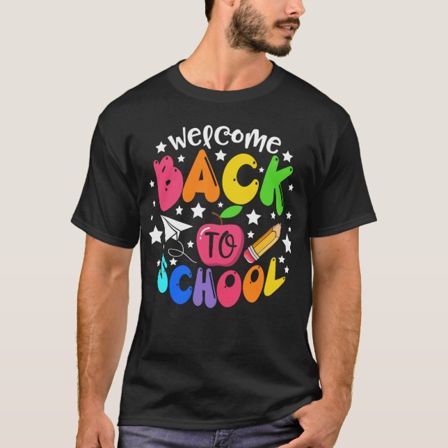 Välkommen till första skoldagen i Back to school T Shirt (Framsida)