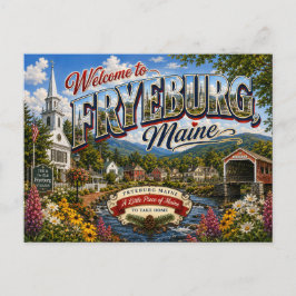 Välkommen till Fryeburg Maine Nostalgisk vykort