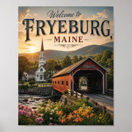 Välkommen till Fryeburg, Maine Vintage Resaaffisch Poster