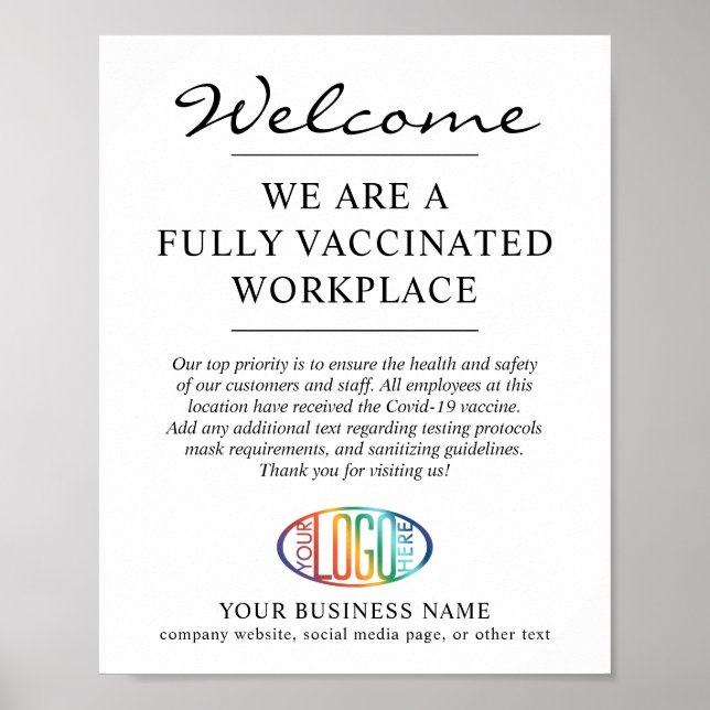 Välkommen till fullständig Logotyp för vaccinerade Poster (Framsidan)