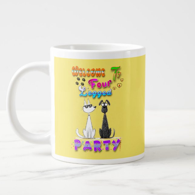 Välkommen till fyra Party Jumbo Mugg (Vänster)