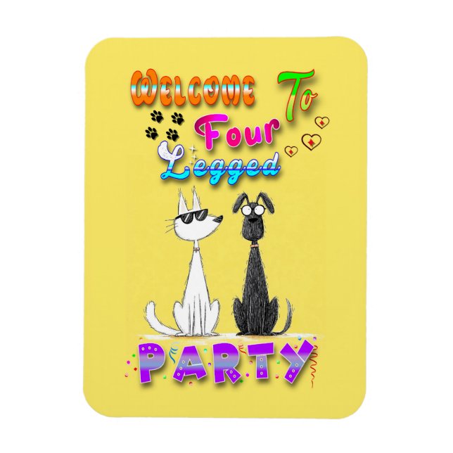 Välkommen till fyra Party Magnet (Vertikal)