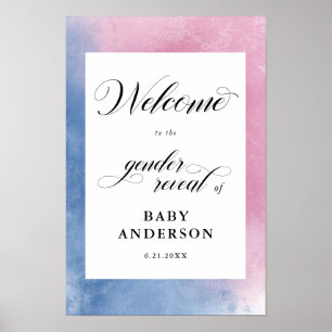 Välkommen till Genderna rosa och blått skript Poster