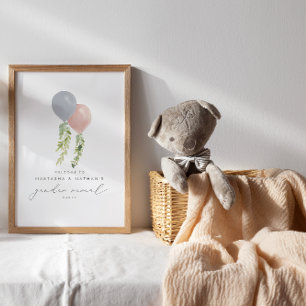 Välkommen till Genderna rosa och Blue Balloons Poster