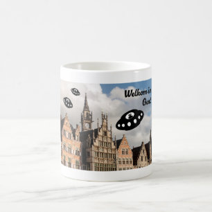 Välkommen till Gent UFO:n välkomnar dig till Gent Kaffemugg
