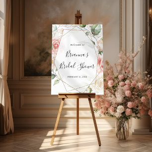 Välkommen till Geometric Guld Grönt Foliage Möhipp Poster