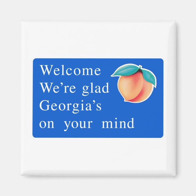 Välkommen till Georgia - USA Road Sign Magnet (Framsidan)