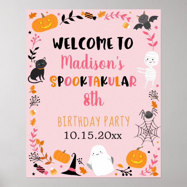 Välkommen till Girl Halloween Spooktacular Birthda Poster (Framsidan)