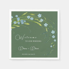 Välkommen till Glöm-jag-inte Bröllop Pappersservett