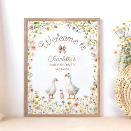 Välkommen till Goose WildblommBoho Baby Shower Poster