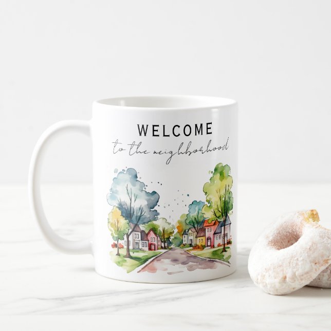 Välkommen till grannskapet kaffemugg (Med munk)