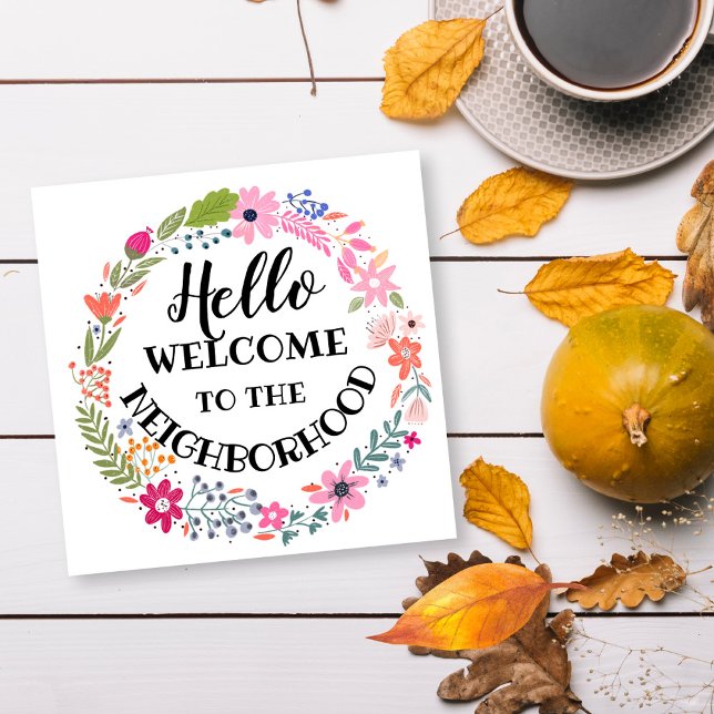 Välkommen till grannskapet - nytt hem anteckningskort (Skapare uppladdad)